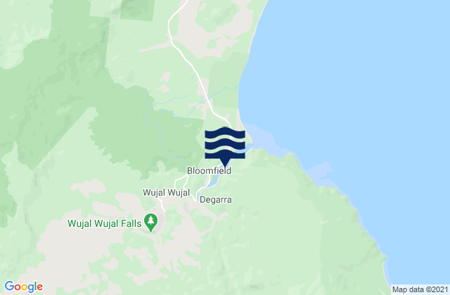 Mapa da tábua de marés em Wujal Wujal, Australia