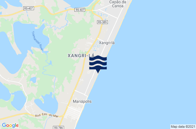 Mapa da tábua de marés em Xangri-lá, Brazil