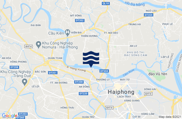 Mapa da tábua de marés em Xã An Hải, Vietnam