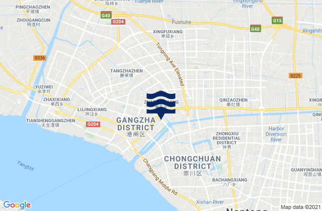 Mapa da tábua de marés em Xingfu, China