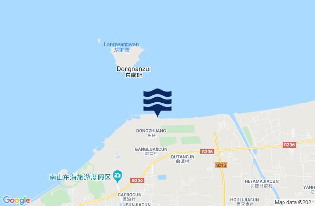 Mapa da tábua de marés em Xufu, China