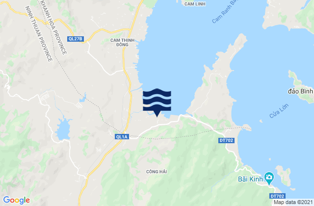 Mapa da tábua de marés em Xã Công Hải, Vietnam