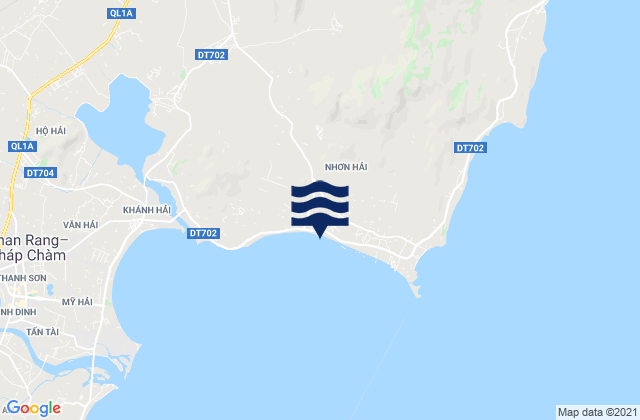 Mapa da tábua de marés em Xã Nhơn Hải, Vietnam