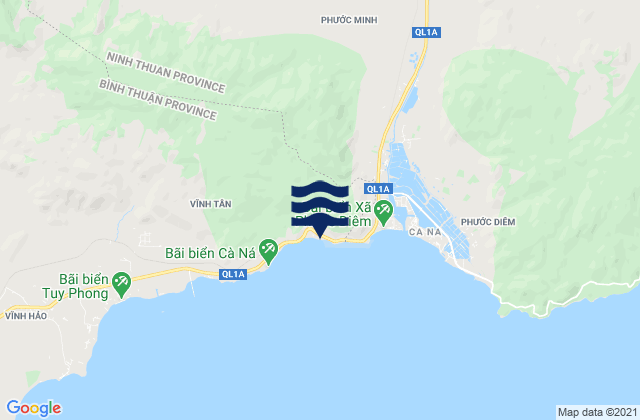 Mapa da tábua de marés em Xã Nhị Hà, Vietnam