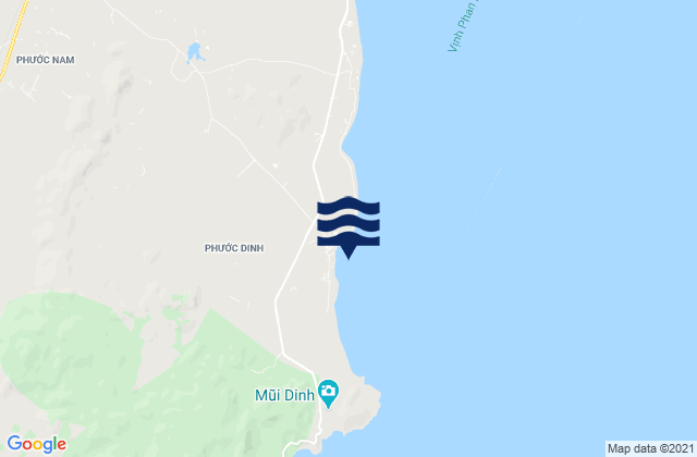 Mapa da tábua de marés em Xã Phước Dinh, Vietnam