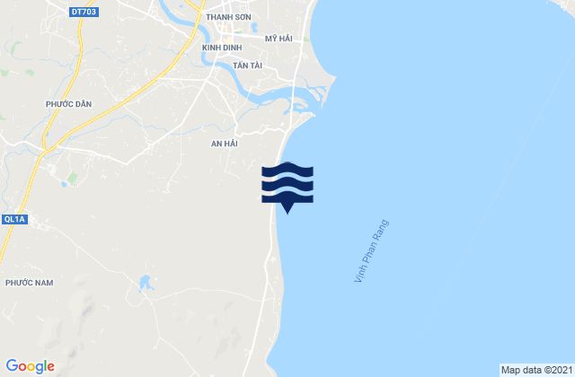 Mapa da tábua de marés em Xã Phước Hải, Vietnam