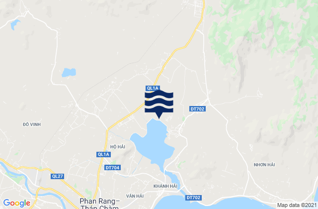Mapa da tábua de marés em Xã Tân Hải, Vietnam