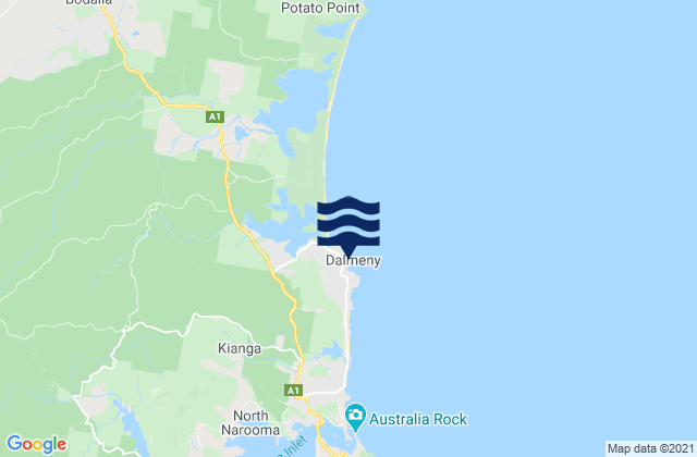Mapa da tábua de marés em Yabbarra, Australia