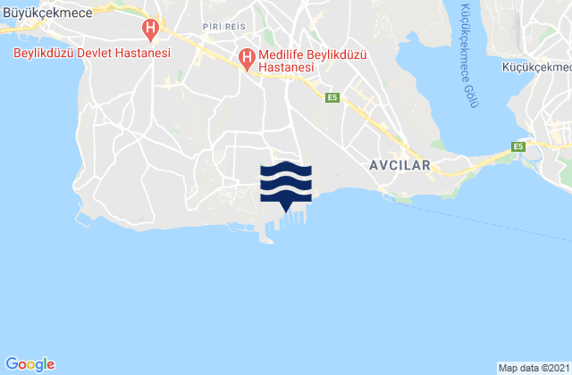 Mapa da tábua de marés em Yakuplu, Turkey