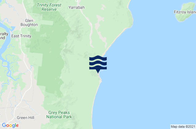 Mapa da tábua de marés em Yarrabah, Australia