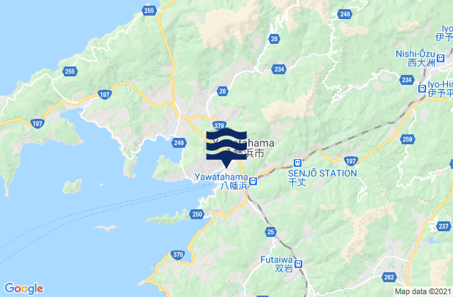 Mapa da tábua de marés em Yawatahama-shi, Japan