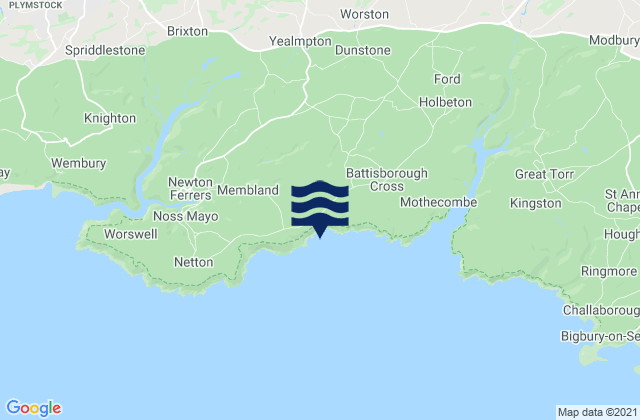 Mapa da tábua de marés em Yealmpton, United Kingdom