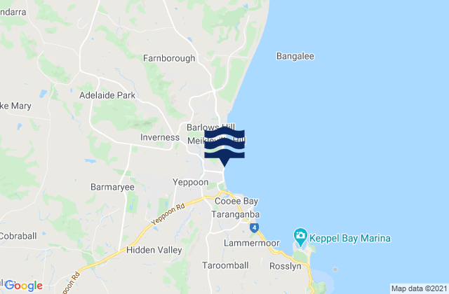 Mapa da tábua de marés em Yeppoon, Australia