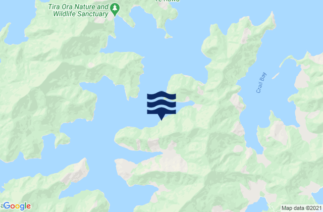 Mapa da tábua de marés em Yncyca Bay, New Zealand
