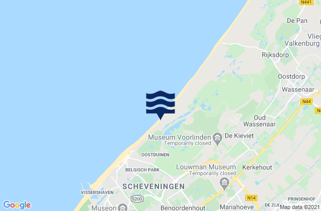 Mapa da tábua de marés em Ypenburg, Netherlands