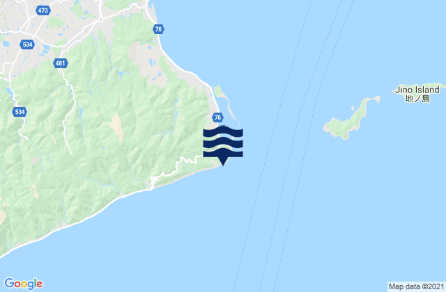 Mapa da tábua de marés em Yura (Awazi Sima), Japan