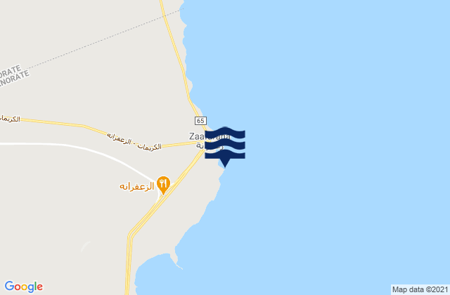 Mapa da tábua de marés em Za'farana, Egypt