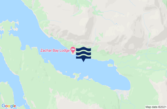 Mapa da tábua de marés em Zachar Bay, United States