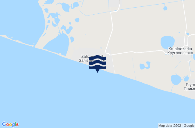 Mapa da tábua de marés em Zaliznyy Port, Ukraine