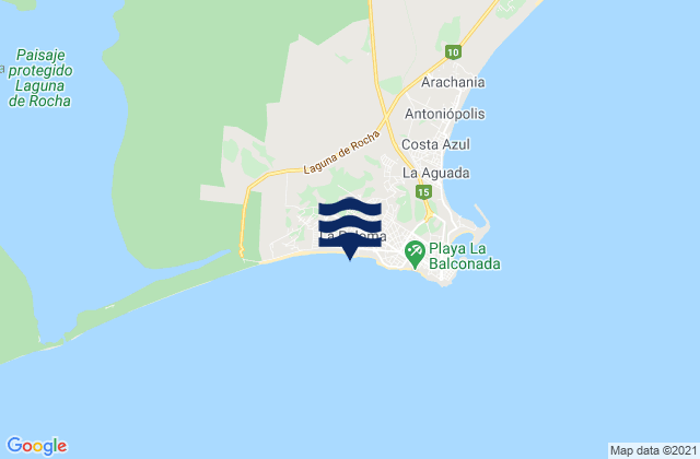Mapa da tábua de marés em Zanja Honda, Brazil