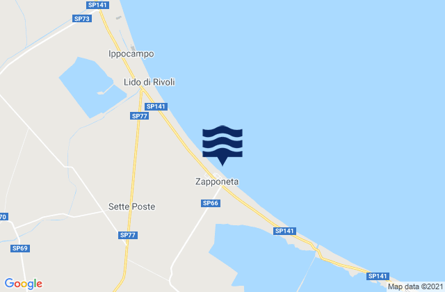 Mapa da tábua de marés em Zapponeta, Italy
