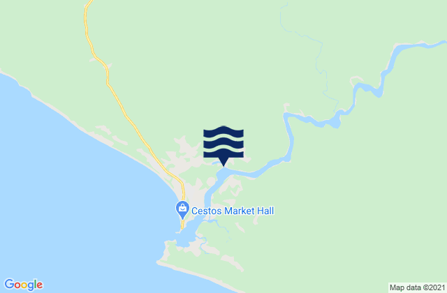 Mapa da tábua de marés em Zarflahn District, Liberia
