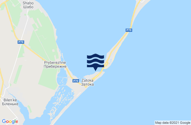 Mapa da tábua de marés em Zatoka, Ukraine