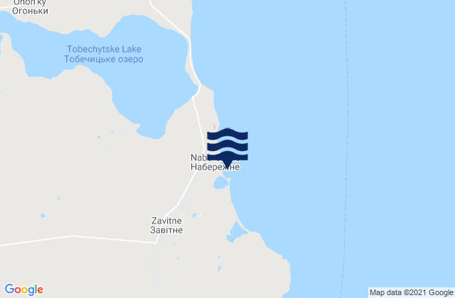 Mapa da tábua de marés em Zavetnoye, Ukraine
