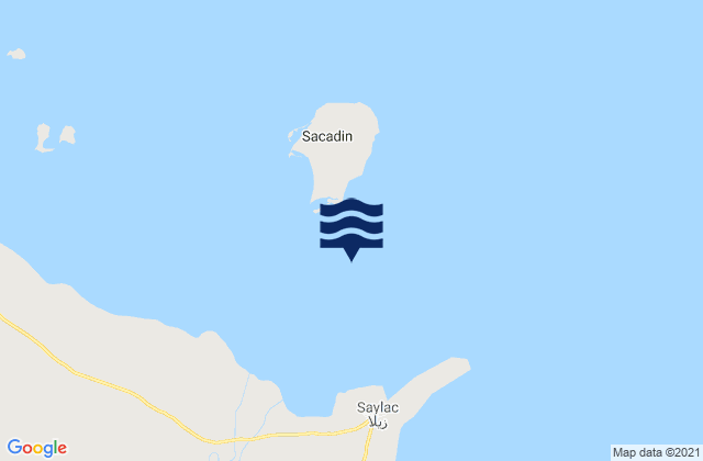 Mapa da tábua de marés em Zeila Gulf of Aden, Somalia