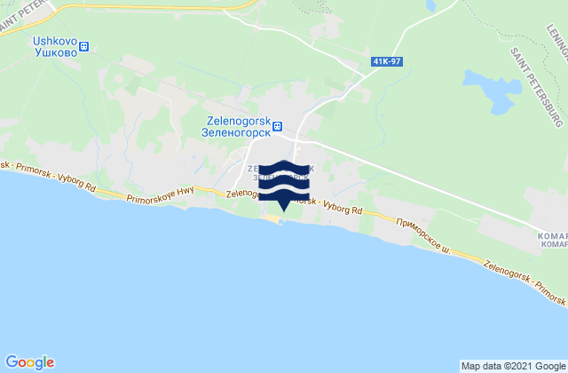Mapa da tábua de marés em Zelenogorsk, Russia
