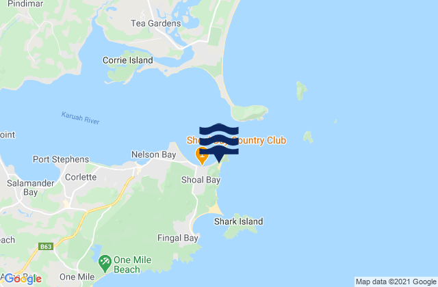 Mapa da tábua de marés em Zenith Beach, Australia