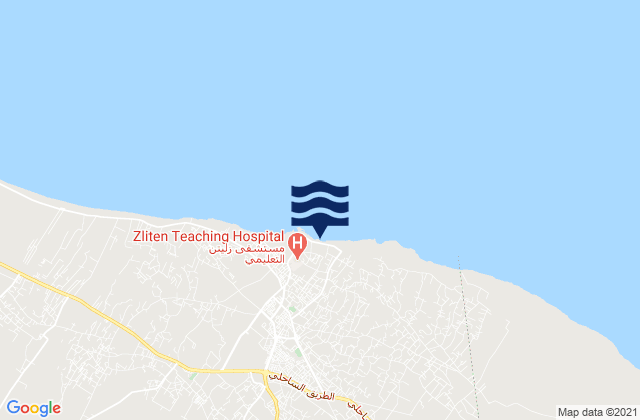 Mapa da tábua de marés em Zliten, Libya