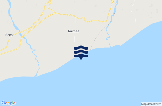 Mapa da tábua de marés em Zumalai, Timor Leste