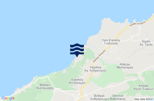 Mapa da tábua de marés em Ágios Andrónikos, Cyprus