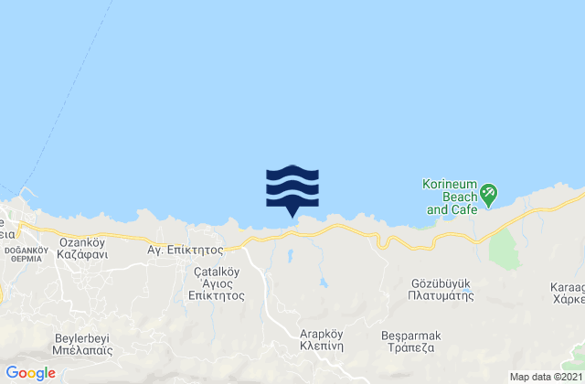 Mapa da tábua de marés em Ágios Epíktitos, Cyprus
