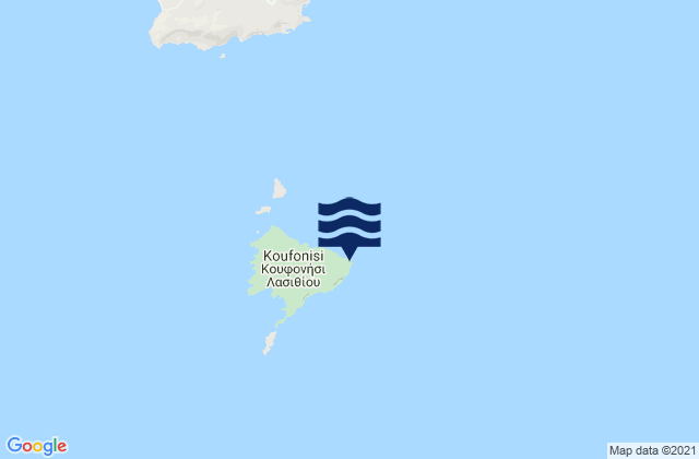 Mapa da tábua de marés em Ákra Graías, Greece