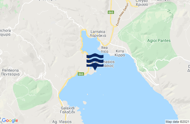 Mapa da tábua de marés em Ákra Trípori, Greece