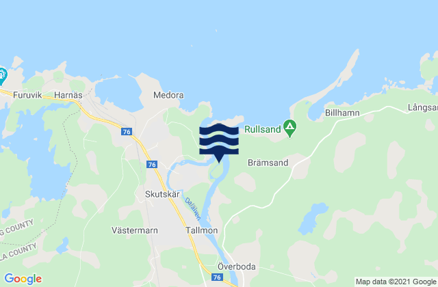 Mapa da tábua de marés em Älvkarleby Kommun, Sweden