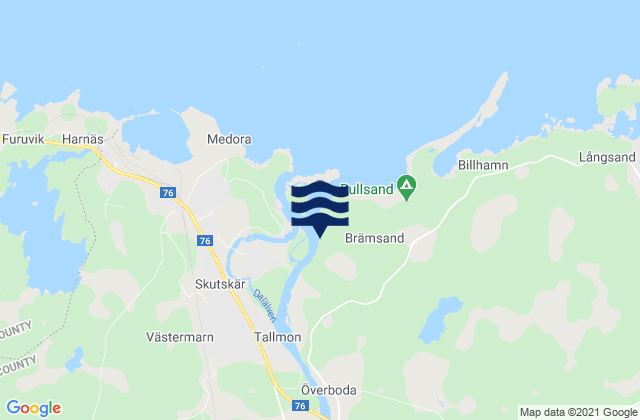 Mapa da tábua de marés em Älvkarleby, Sweden