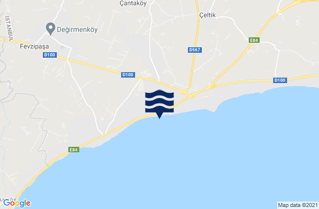 Mapa da tábua de marés em Çanta, Turkey