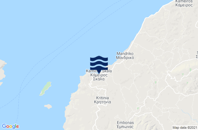 Mapa da tábua de marés em Émponas, Greece