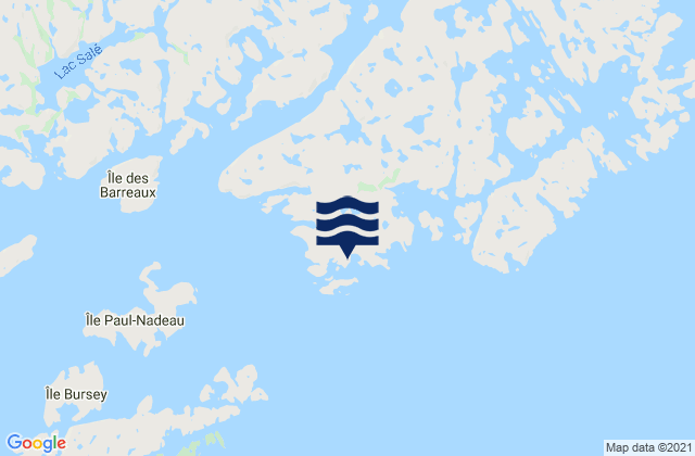 Mapa da tábua de marés em Île Maurice, Canada