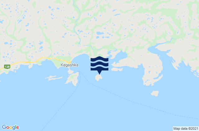 Mapa da tábua de marés em Île Verte, Canada