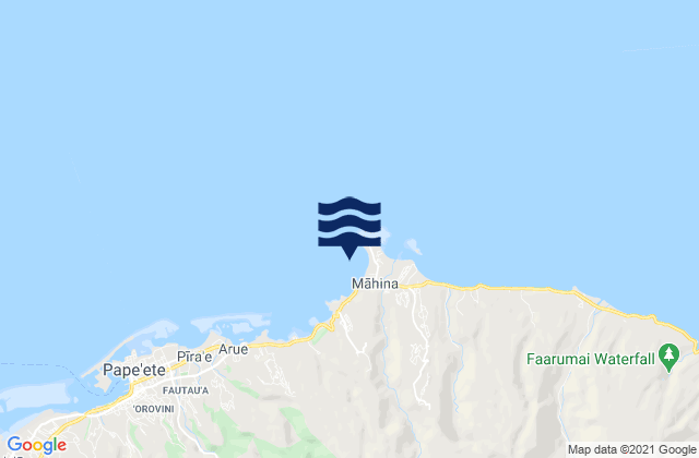 Mapa da tábua de marés em Îles du Vent, French Polynesia