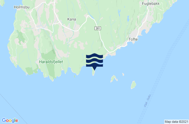 Mapa da tábua de marés em Østnestangen, Norway