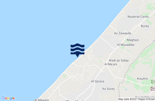 Mapa da tábua de marés em ‘Abasān al Jadīdah, Palestinian Territory
