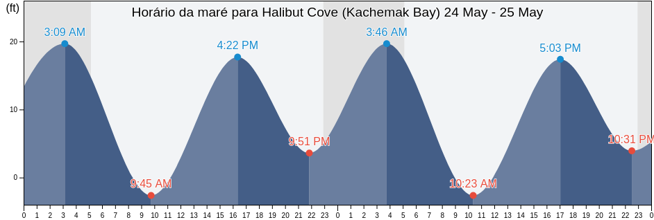 Tabua de mare em Halibut Cove (Kachemak Bay), Kenai Peninsula Borough, Alaska, United States