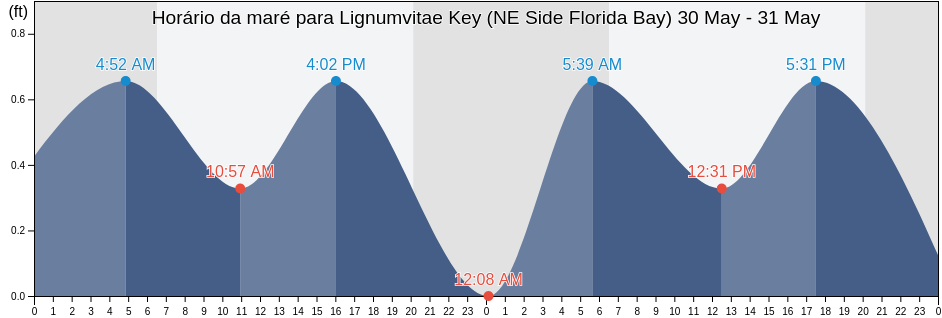 Tabua de mare em Lignumvitae Key (NE Side Florida Bay), Miami-Dade County, Florida, United States