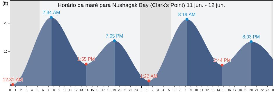 Tabua de mare em Nushagak Bay (Clark's Point), Bristol Bay Borough, Alaska, United States