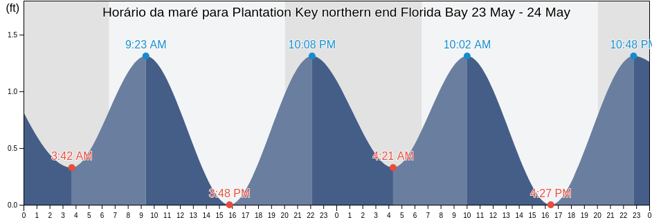 Tabua de mare em Plantation Key northern end Florida Bay, Miami-Dade County, Florida, United States